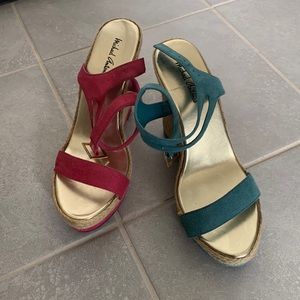 Red and blue high heel shoes almost new if you want the red pair just message me